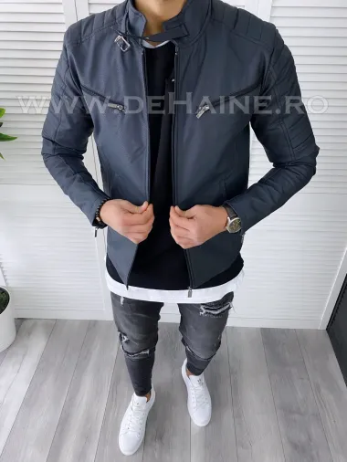 Geaca barbati bleumarin piele ecologica B7179 58-4